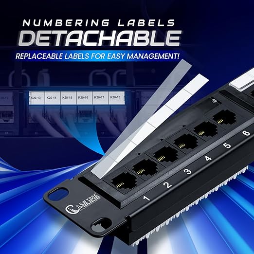 NewYork Cables 24 Port Cat6 Patch Panel, 10Gb Ethernet, 1U 19-Inch Rack or Wall - Image 5