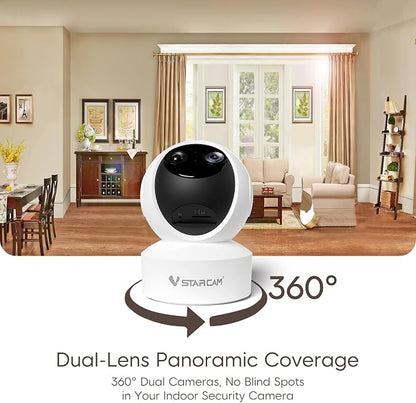 VSTARCAM 2K Dual Lens Indoor Security Camera, 10X Hybrid Zoom WiFi Camera - Image 4