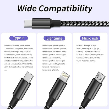 100W USB C Cable, 3 in 1 USB C Charger Cable - Image 6