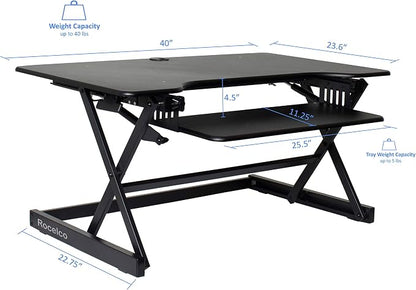 Rocelco 40" Large Height Adjustable Standing Desk BUNDLE - Image 7