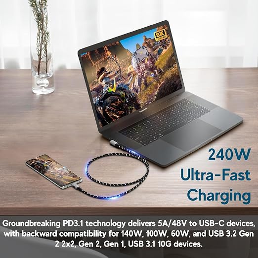 LINKUP USB 4.0 USB C to USB C Cable | Thunderbolt 4/3 Compatible | Type C - Image 2