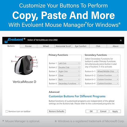 Evoluent – Inventor of The Vertical Mouse – VM4SW Ergonomic Vertical Mouse - Image 7