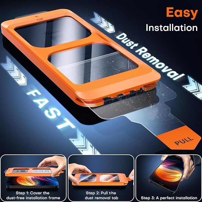 TOCOL for iPhone 12 Screen Protector 9H Hardness Military Grade Shatterproof HD - Image 3