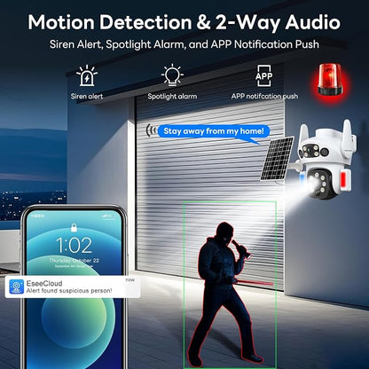 Solar Camera Outdoor Wireless, Dual Lens Security Camera - Image 5