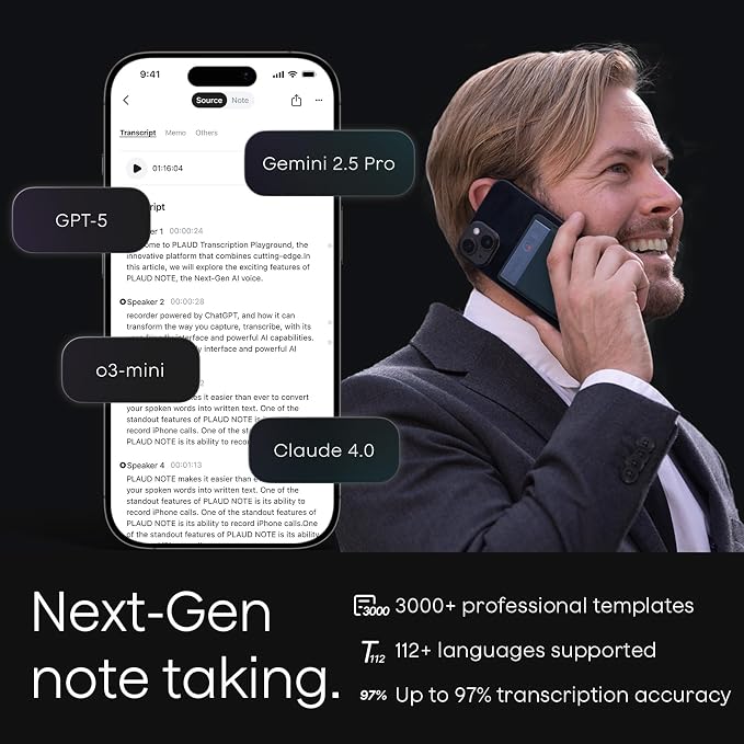Plaud Note AI Voice Recorder, AI Note Taking Device, Transcribe & Summarize - Image 3