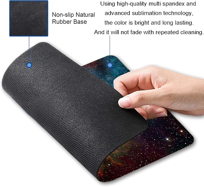 Mouse Pad, Galaxy Mouse Pad, Square Waterproof Mouse Pad Non-Slip Rubber Base - Image 2