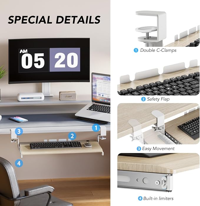 AX WABER Keyboard Tray Under Desk Pull Out - Image 8