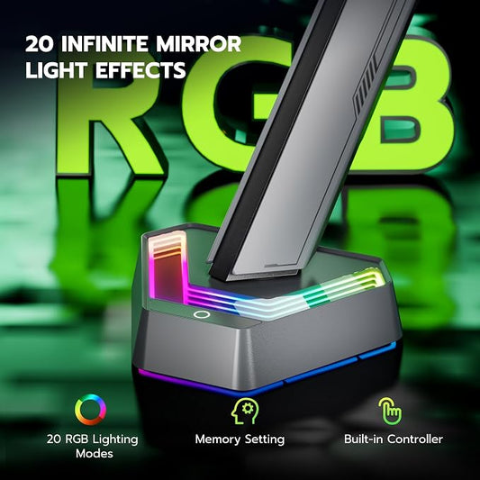ARES WING RGB Single Monitor Arm Desk Mount - Image 2