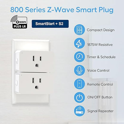 Zwave Smart Plug 800 Series Zwave Outlet Built-in Repeater Range Extender - Image 3