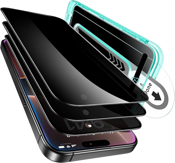 ESR 3 Pack for iPhone 16 Pro Privacy Screen Protector, Anti-spy Tempered-Glass by ESR
