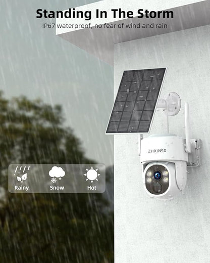 Solar Security Cameras Wireless Outdoor, 4MP FHD Battery Powered Home Security - Image 4