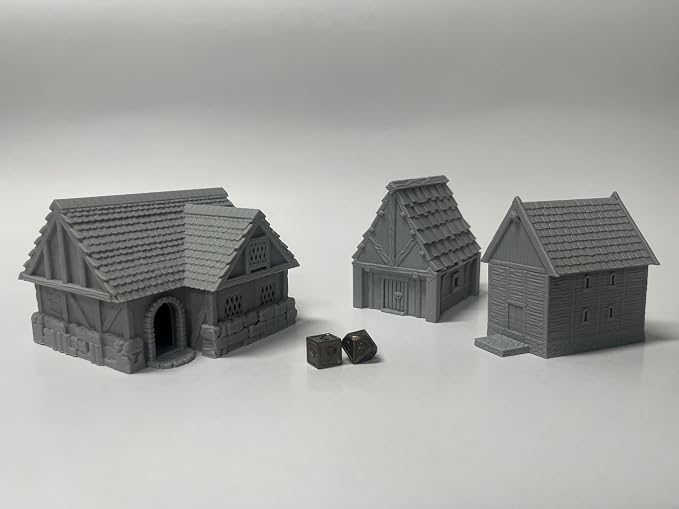 Paintable Tabletop Miniature Little Town Building Terrains Compatible - 18mm - Image 6