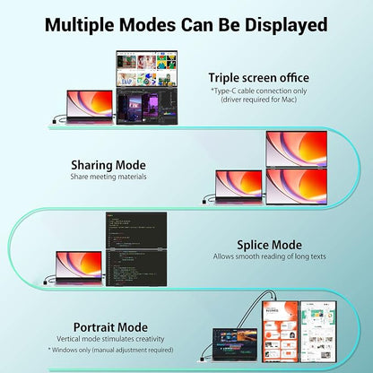 InnoView 18.5" 100Hz Dual Portable Monitor Built-in Speakers 115% sRGB - Image 4