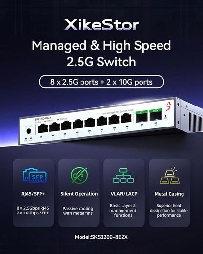 10-Port 2.5G Web Managed Ethernet Switch, Support LACP/VLAN/QoS/STP/IGMP - Image 2