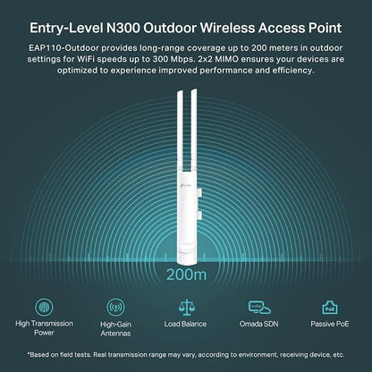 TP-Link EAP110-Outdoor V3, Omada N300 Wireless Outdoor Access Point, WiFi - Image 3