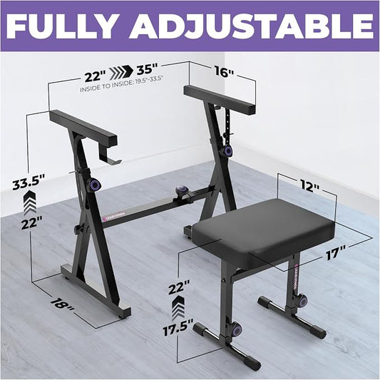 Liquid Stands Portable Heavy Duty Digital Piano Stand & Bench Set - Image 2