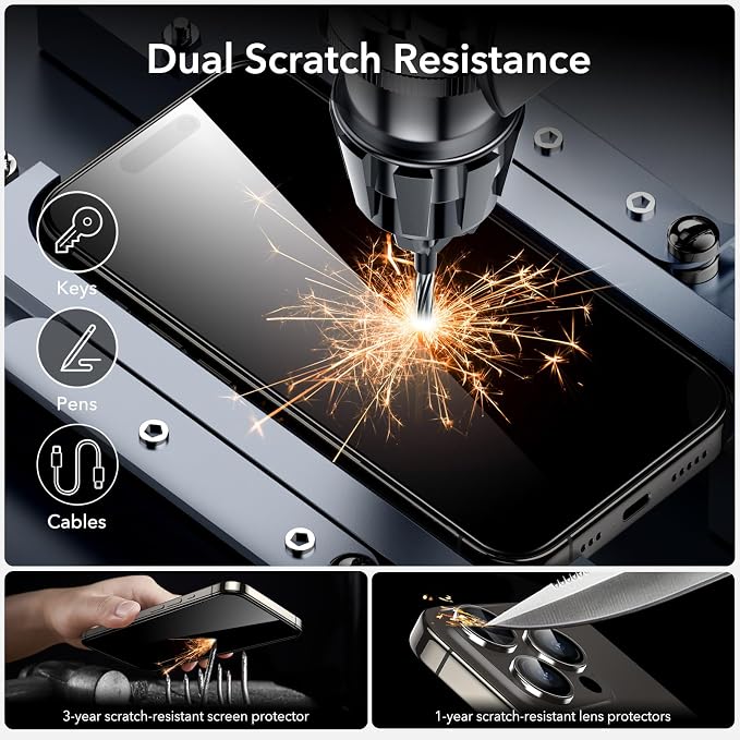 ESR 3+2 Pack for iPhone 15 Pro Screen Protector, Full Coverage Ultra-tough - Image 5