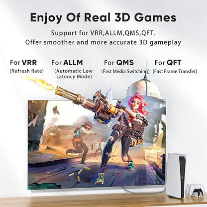 ARISKEEN 8K HDMI Cable 3 FT, 48Gbps High Speed HDMI 2.1 Cable, 8K 60Hz - Image 2
