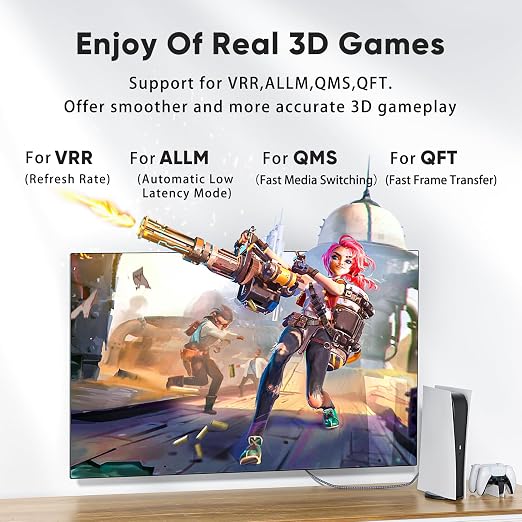 ARISKEEN 8K HDMI Cable 6 FT, 48Gbps High Speed HDMI 2.1 Cable, 8K 60Hz - Image 2