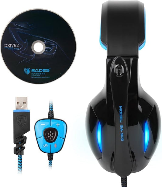 SA902 7.1 USB Surround Sound PC Headsets Over-Ear Gaming Headphones - Image 2