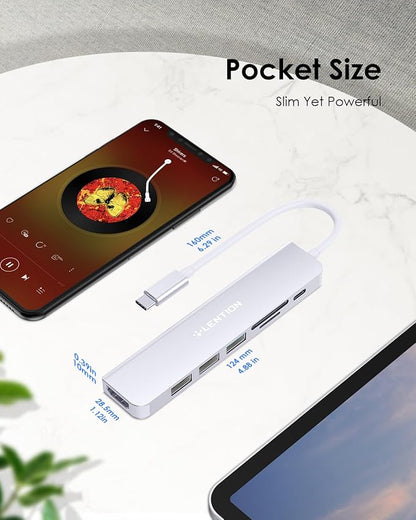 LENTION USB C Hub with 100W Charging, 4K HDMI, Dual Card Reader, USB 3.0 & 2.0 - Image 8