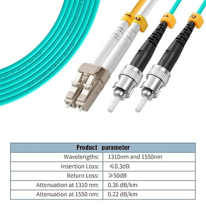 Fibergaga-5Pack OM3 LC to ST Multi-Mode Fiber Patch Cable, Duplex 50/125µm - Image 3