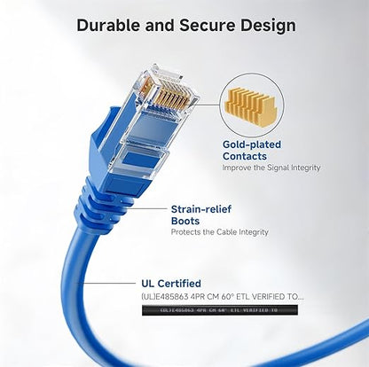 Cable Matters 10Gbps 5-Pack Snagless Cat 6 Ethernet Cable - 5ft - Image 4