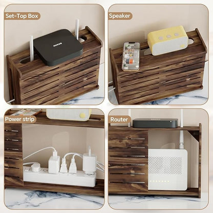 Wooden WiFi Router Storage Box Hider Shelf, Decorative Projector Box Hider Rack - Image 4