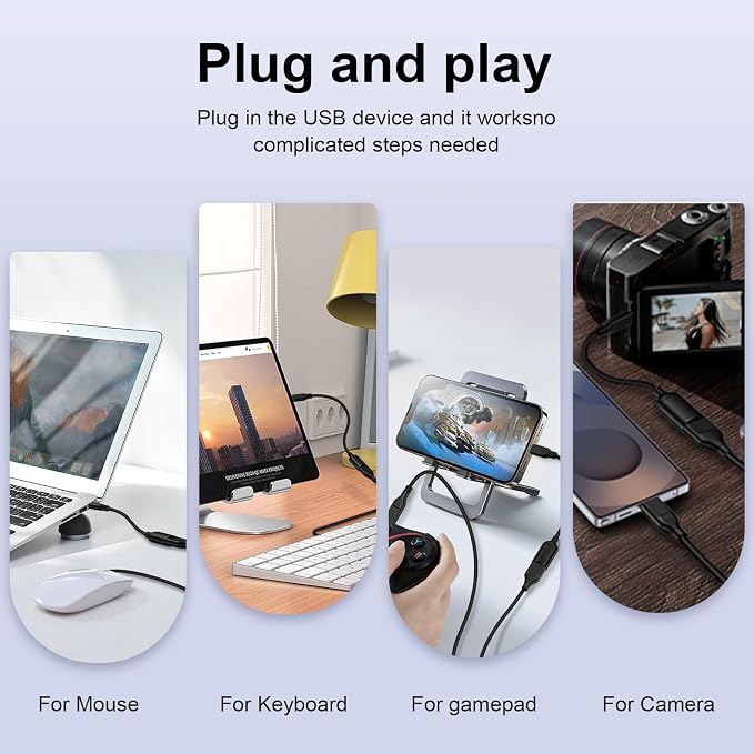 USB C to USB 3.0 Adapter, USB C Android Adapter Male to USB A Female OTG On The - Image 5
