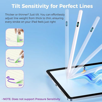iPad Pencil with Magnetic&5 Extra Tips, USB-C Faster Charge, Stylus Pen - Image 4