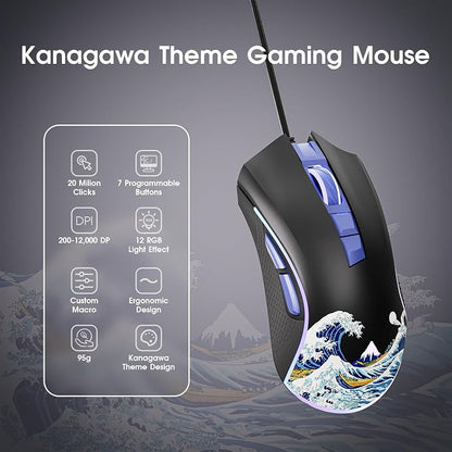 HITIME XVX Wired Gaming Mouse, 12000 DPI RGB Mouse - Image 2