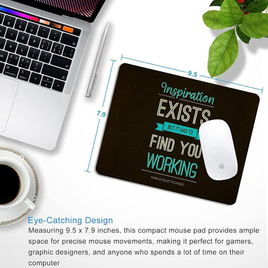 Inspirational Work Quotes Mouse Pad Personalized Design, Non-Slip Surface - Image 2