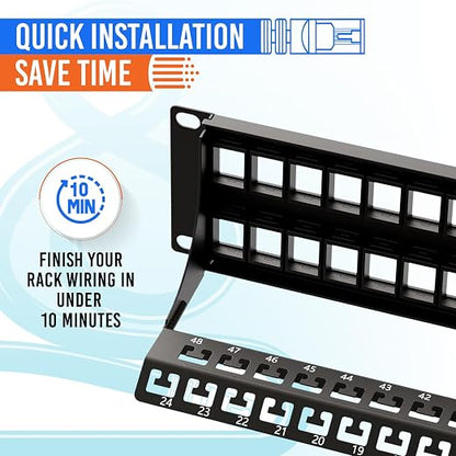 MONK CABLES | CAT6 Patch Panel | Puchdown | 48 Port - Image 6