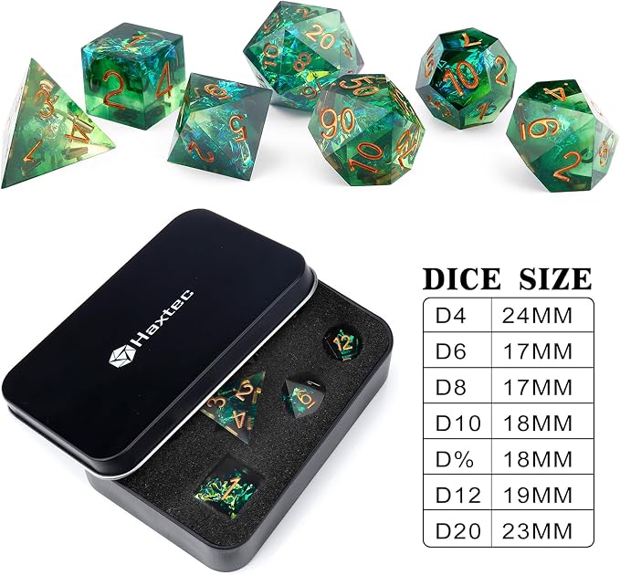 Haxtec Sharp Dice Resin DND Dice Set Polyhedral D&D Dice - Image 7
