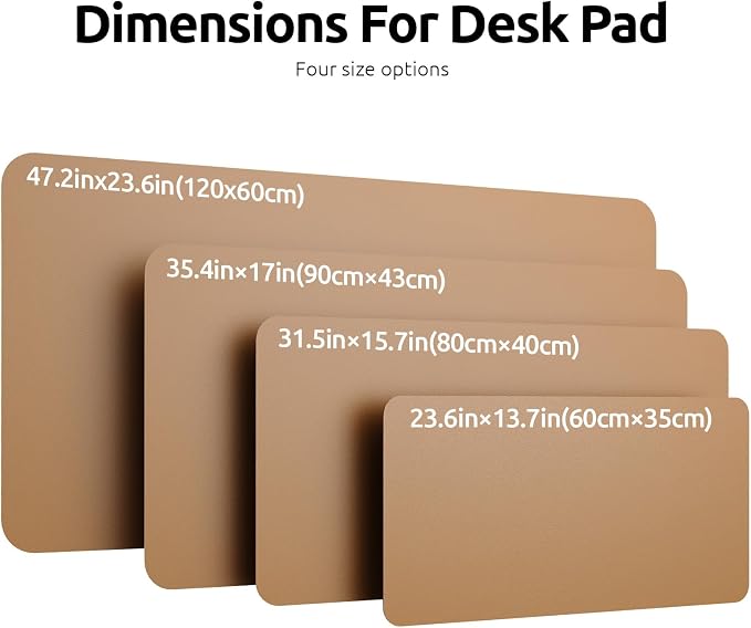 YSAGi Leather Desk Protector, Office Mat, Large Mouse Mat, Non-Slip PU Leather - Image 4