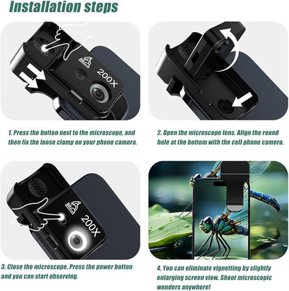 Phone Microscope 200X Pocket Magnifier Camera - Image 6