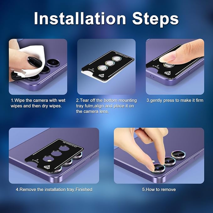 for Samsung Galaxy S24 FE Camera Lens Protector, Individual Metal Ring Tempered - Image 6