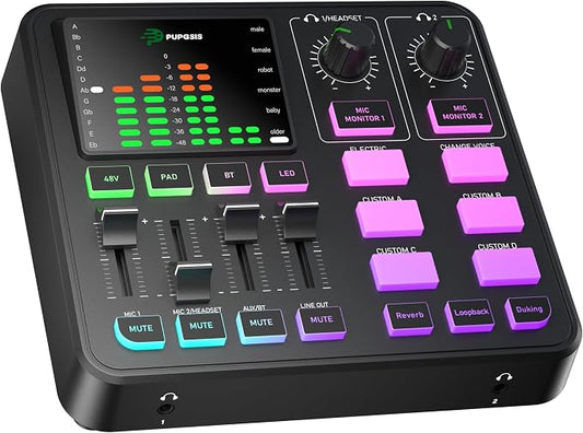 PUPGSIS Gaming Audio Mixer, Audio Interface by P+PUPGSIS