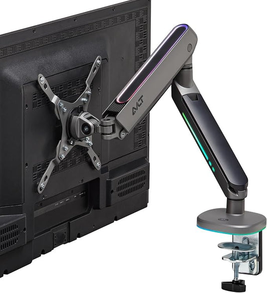 AVLT Single 27”-45” RGB Gaming Monitor Arm Desk Mount Built-in 20 Lighting by AVLT-USA