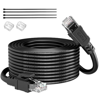 Cat 6 Outdoor Ethernet Cable 45 ft, 24AWG 10Gbps High Speed Cat6 Ethernet Cable by EthernetCable