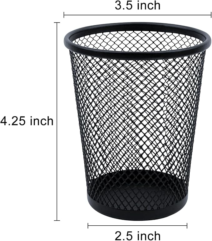 Desk Pencil Pen Holder, Wire Mesh Pen Cup Holder - Image 2