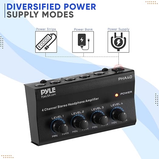 Pyle 4-Channel Portable Stereo Headphone Amplifier - Image 8