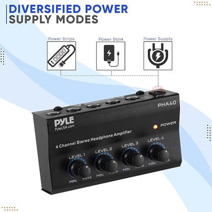 Pyle 4-Channel Portable Stereo Headphone Amplifier - Image 8