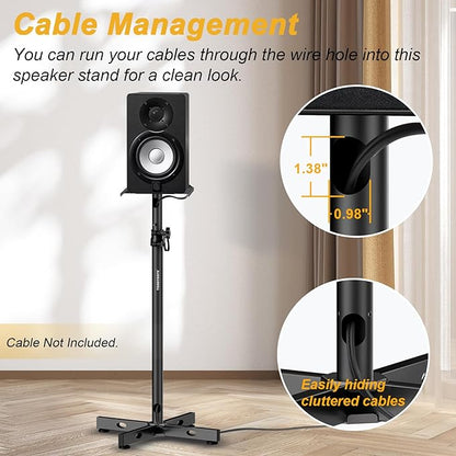Set of 2 Studio Monitor Stands Adjustable Height Speaker Stands - Image 4