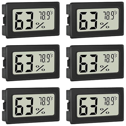 Humidity Meter Indoor Thermometer 6-Pack Mini Digital Thermometer Hygrometer by Unknown