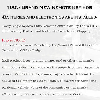 SUPALAND Key Fob Replacement Fits - Image 5