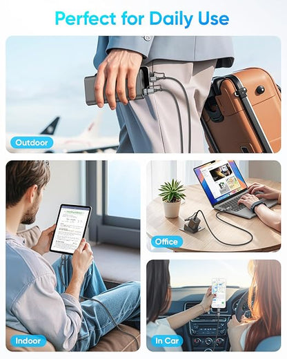SUNGUY 4 in 1 Charging Cable 2FT, 60W Multi Charging Cable, USB-C/A to - Image 5