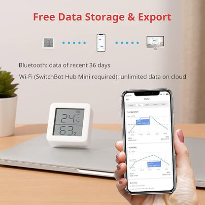 SwitchBot Smart Hygrometer Thermometer, Hygrometer Indoor Humidity Meter - Image 3