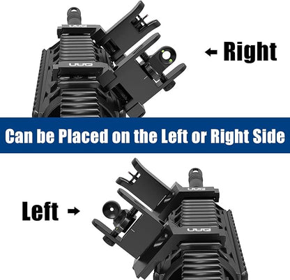 UUQ 45 Degree Offset Fiber Optic Iron Sights, Flip Up Front Rear Sites - Image 3