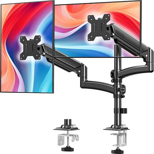 Dual Monitor Stand for Desk, Taller Monitor Arms for 2 Screens up to 32 inch by MOUNTPRO